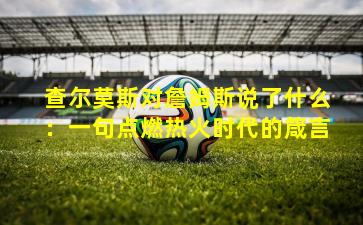 查尔莫斯对詹姆斯说了什么:一句点燃热火时代的箴言